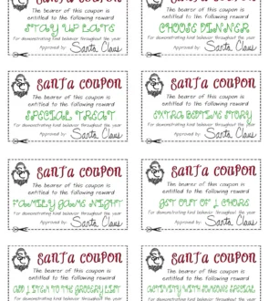 Good Behavior Coupons from Santa