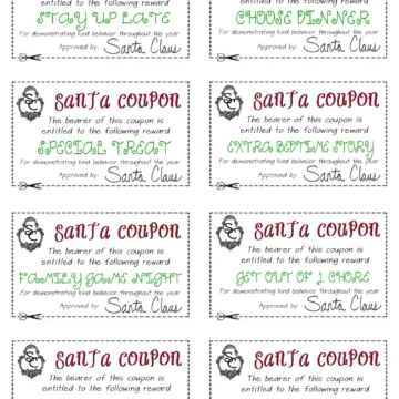 Good Behavior Coupons from Santa