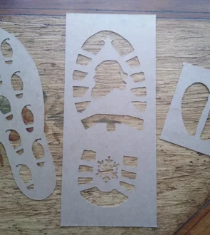 Santa’s Bootprint, Elf, and Reindeer Footprint Stencils