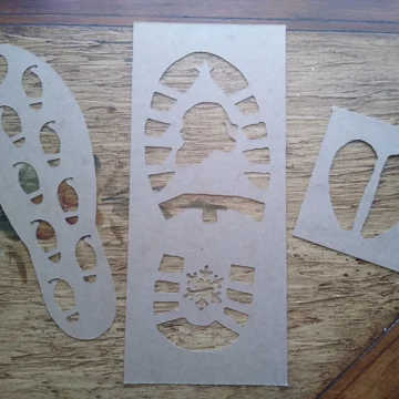 Santa’s Bootprint, Elf, and Reindeer Footprint Stencils