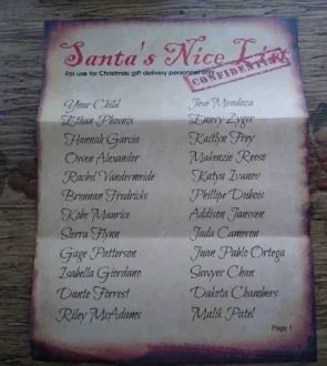 Santa’s Official Nice List
